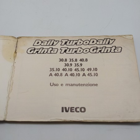 Manuale uso e manutenzione IVECO Daily； TurboDaily； Grinta； TurboGrinta, 1988
