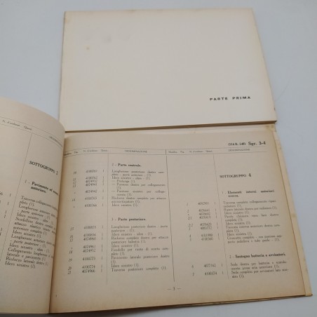 Catalogo parti di ricambio Fiat 2300, 1° ed. 1963. Ingiallimenti