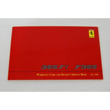 Ferrari F355 F1 Warranty Card libretto tessera di garanzia nuovo