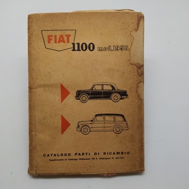 Catalogo parti di ricambio Fiat 1100 mod.1958, supplemento Millecento. Macchie