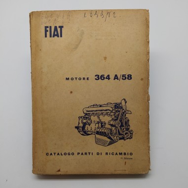 Catalogo parti di ricambio motore 364 A/58, 1° edizione 1958. Segni del tempo