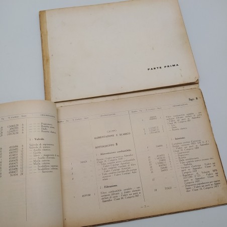 Catalogo parti di ricambio motore Fiat 220H, 1° ed. 1962. Sbucciature e pieghe