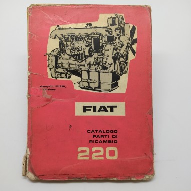 Fiat Catalogo parti di ricambio motore 220, 1° ed. 1962. Condizioni mediocri