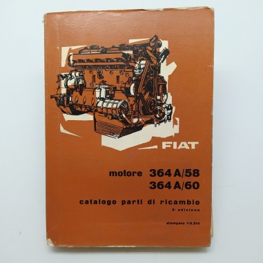 Catalogo parti di ricambio Fiat motore 364 A/58 & A/60., 2° ed. 1960. Macchie