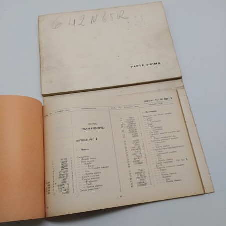 Catalogo parti di ricambio Fiat motore 364 A/58 & A/60., 2° ed. 1960. Macchie