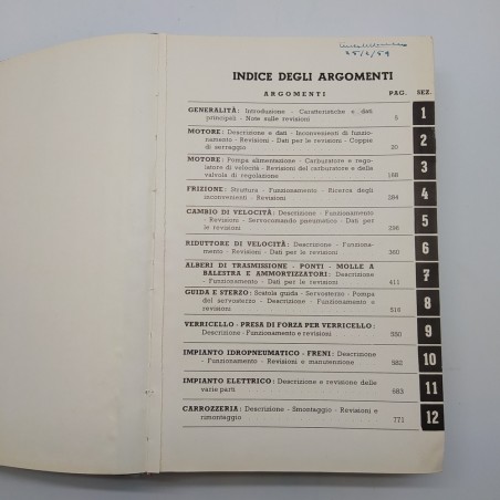 Istruzioni per irparazioni autocarro CP 56, OM mod. 6600, 1958. Restaurato