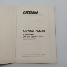 Listino Italia Vetture e veicoli commerciali Fiat, 1981. Polvere e graffi 2