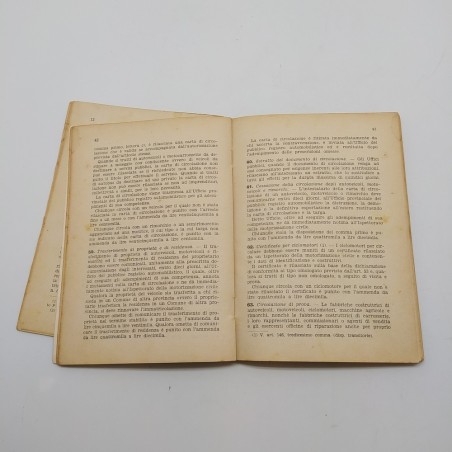 Codice della strada 1958, L. Di G. Pirola. Condizioni mediocri