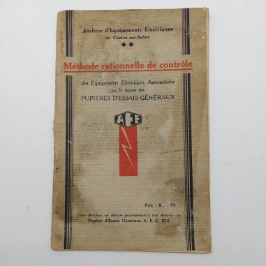 Libretto in francese Methode rationnelle de controle, A.E.E. Condizioni mediocri