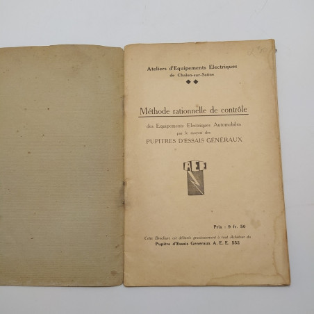 Libretto in francese Methode rationnelle de controle, A.E.E. Condizioni mediocri