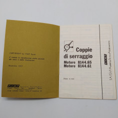 Fiat Coppie di serraggio motore 8144.65 & 61, 1977. Ingrigimenti 2