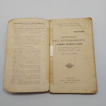 Manuale dell'automobilista vol.2, 1954. Rilegatura riparata con scotch