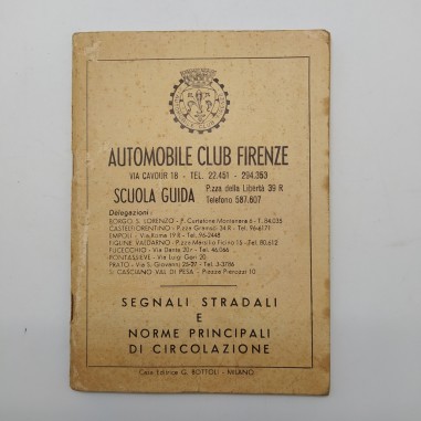 Segnali stradali e norme principali di circolazione, 1° ed. 1959. Ingiallimenti