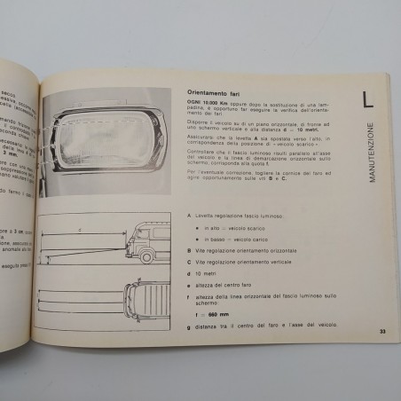 Alfa Romeo Manuale uso e manutenzione F20 Saviem. Ingiallimenti e polvere