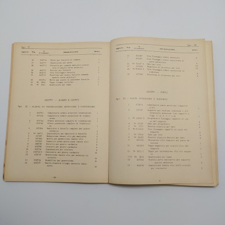 Catalogo parti di ricambio Fiat Campagnola Diesel, 1° ed. 1953. Ingiallimenti