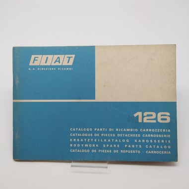 Catalogo parti di ricambio carrozzeria modello 126 Fiat, 1° ed. 1975. Macchie