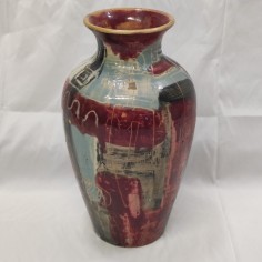Vaso in maiolica policroma Graziano Marini periodo seconda metà 900 h. 32 cm 2