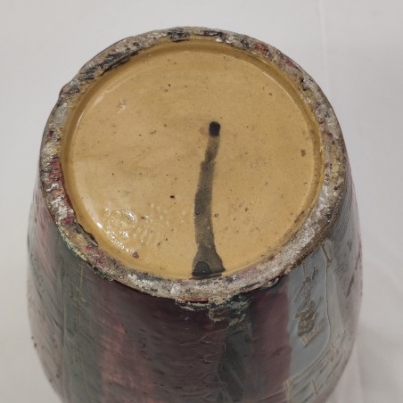 Vaso in maiolica policroma Graziano Marini periodo seconda metà 900 h. 32 cm