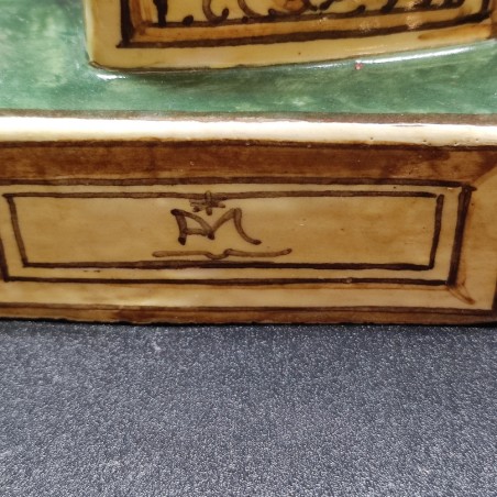 Minghetti Bologna maiolica Madonna con il bambin Gesù piccoli difetti 1920 circa