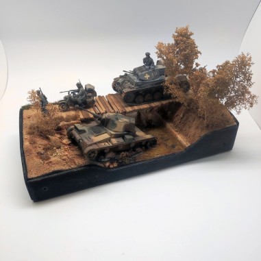 Diorama WWII Polonia Blitzkrieg Panzer IV e BMW R75 sidecar 1939 sc. 1/35