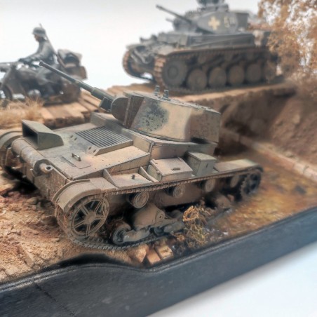 Diorama WWII Polonia Blitzkrieg Panzer IV e BMW R75 sidecar 1939 sc. 1/35