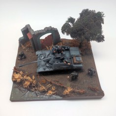 Diorama WWII cacciacarri Marder II Francia 1944 sc. 1/35 2