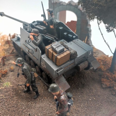 Diorama WWII cacciacarri Marder II Francia 1944 sc. 1/35