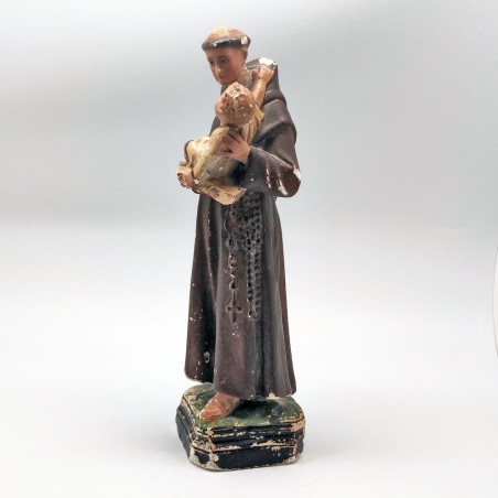 Statuina in gesso Sant'Antonio anni 40/50 h. 32 cm danneggiata