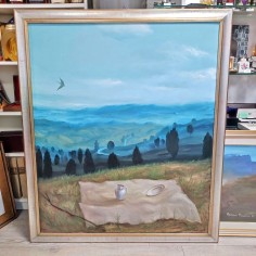 Quadro olio su tela Silvano D'Ambrosio Ruah - Soffio 1994 - 100x120 cm 2