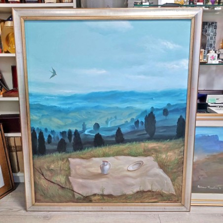 Quadro olio su tela Silvano D'Ambrosio Ruah - Soffio 1994 - 100x120 cm