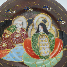 Piatto da esposizione porcellana dipinta giapponese d. 21,5 cm 2
