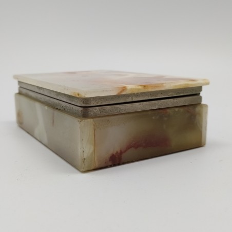 Scatola porta gioie in alabastro anni 70 misure 13,5x9,5x4,5 cm