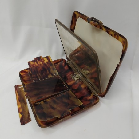 Trousse da trucco in tartaruga periodo anni 20/'30 necessita restauro