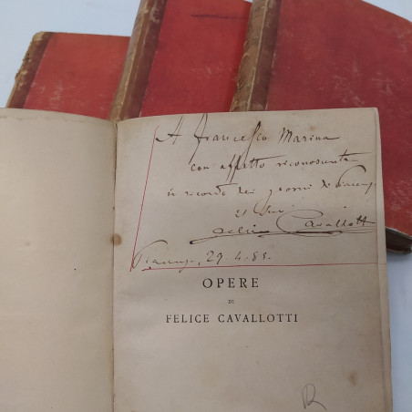 Felice Cavallotti collana 4 volumi " Opere" Milano Tipografia Sociale 1883