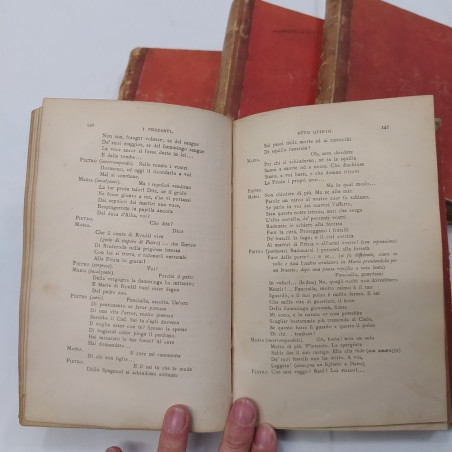 Felice Cavallotti collana 4 volumi " Opere" Milano Tipografia Sociale 1883