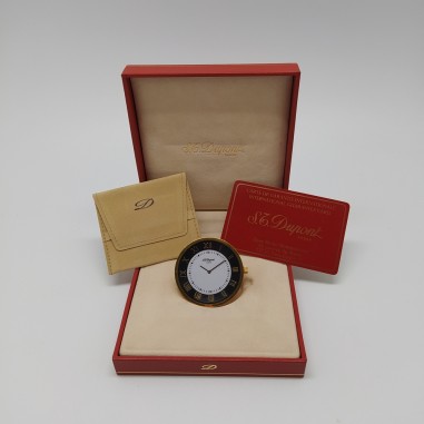 Orologio da tavolo o viaggio Dupont d. 45 mm con scatola e certificato nuovo