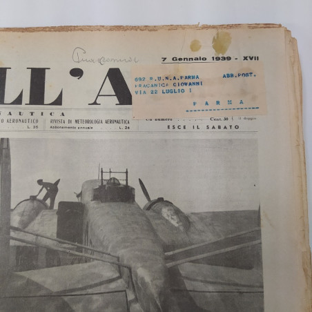 Annata periodico Le vie dell'aria anno 1939 - 51 numeri rilegati