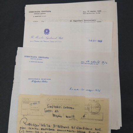 4 lettere e un telegramma Democrazia Cristiana Fanfani, Forlani, Zaccagnini