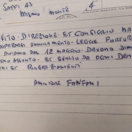 4 lettere e un telegramma Democrazia Cristiana Fanfani, Forlani, Zaccagnini