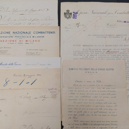 Lotto di 7 documenti militari perido dal tardo 800 al 1941