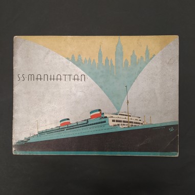 Dépliant promozionale nave SS Manhattan anni 20/30