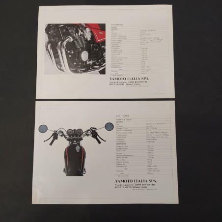 Lotto di 4 cataloghi moto Yamaha XJ650, YZ TZ, XS400 U.S. Custom e XS750