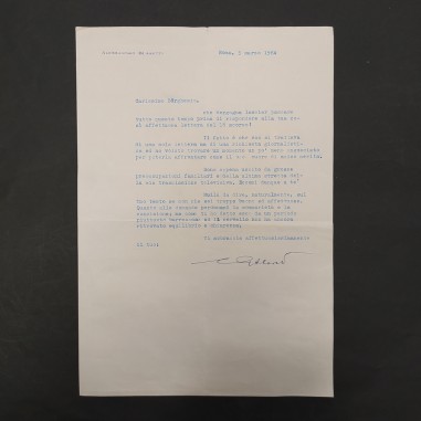 Lettera firmata in originale regista Alessandro Blasetti 1964