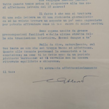 Lettera firmata in originale regista Alessandro Blasetti 1964