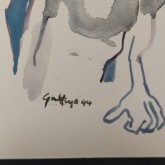 Renato Guttuso, originale acquerello 23x14 cm firmato Guttuso 44 2