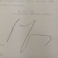 Lettrera rettore Università Cattolica Milano Agostino Gemelli 1933 XI° 2