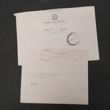 3 lettere e biglietto da visita con firma Arnaldo Forlani e Gaetano Amendola