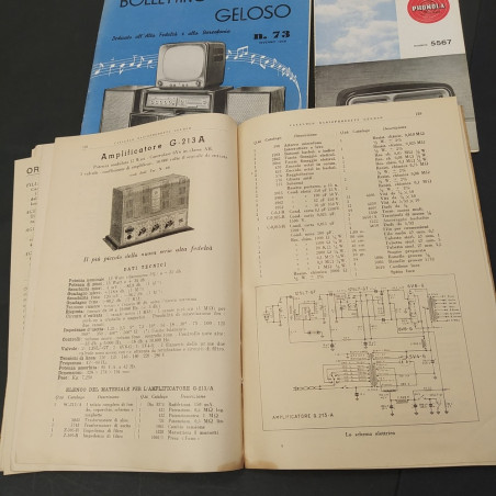 Catalogho Geloso 1951, Bollettino 1985 e brochure Phonola