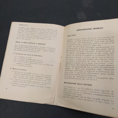 Libretto Uso e manutenzione motori Minarelli 12 pagine, alcune pieghe interne