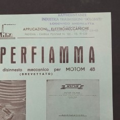 Borchure volantino Superfiamma disinnesto meccanico per MOTOM 48 2